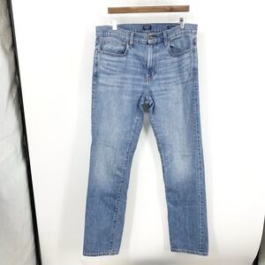 J Crew Men Size 34 x 34 Jeans Light Wash Pants Straight Leg Flex Cotton Stretch